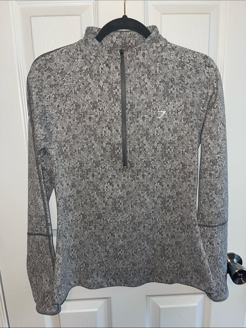 Gymshark Women's Heather Grey Quarter-Zip Cowl Sweater